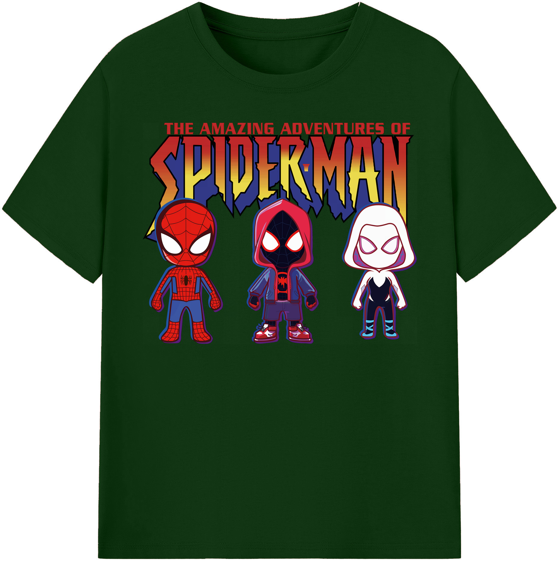 （画像用） Spider Man スパイダーマン 綿100％半袖Tシャツ（フロントプリント）